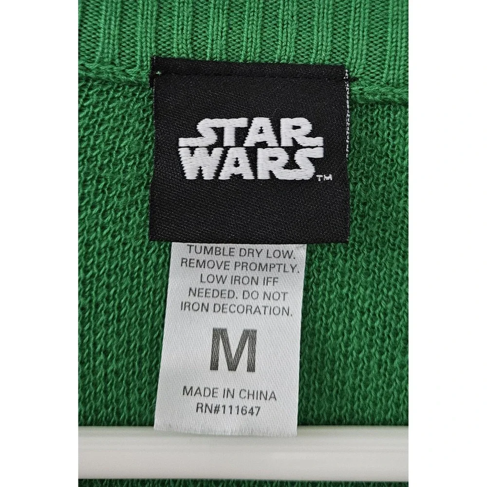 Star‎ Wars Mens Green Long Sleeve Crew Neck Pullover Sweater Size Medium